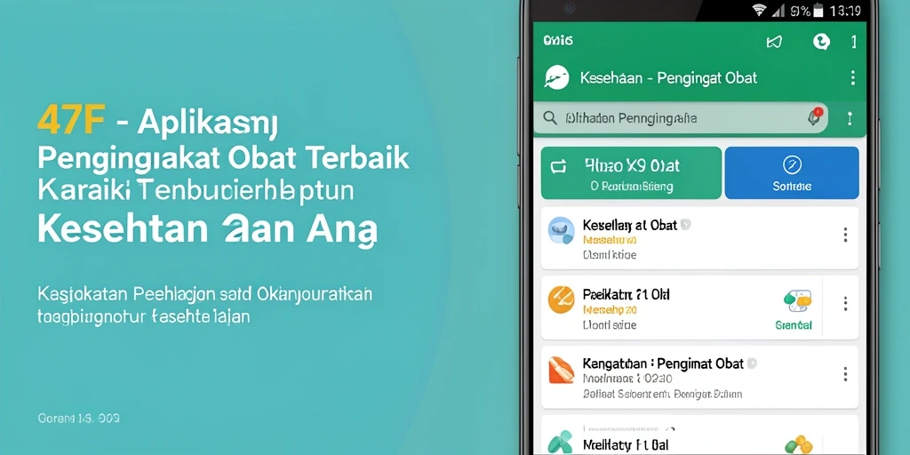 Tampilan antarmuka 47F dengan fitur Pengingat Obat yang mudah digunakan.