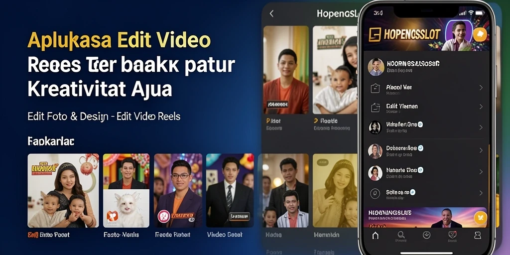 Tampilan antarmuka HOPENGSLOT untuk editing video reels yang kreatif.