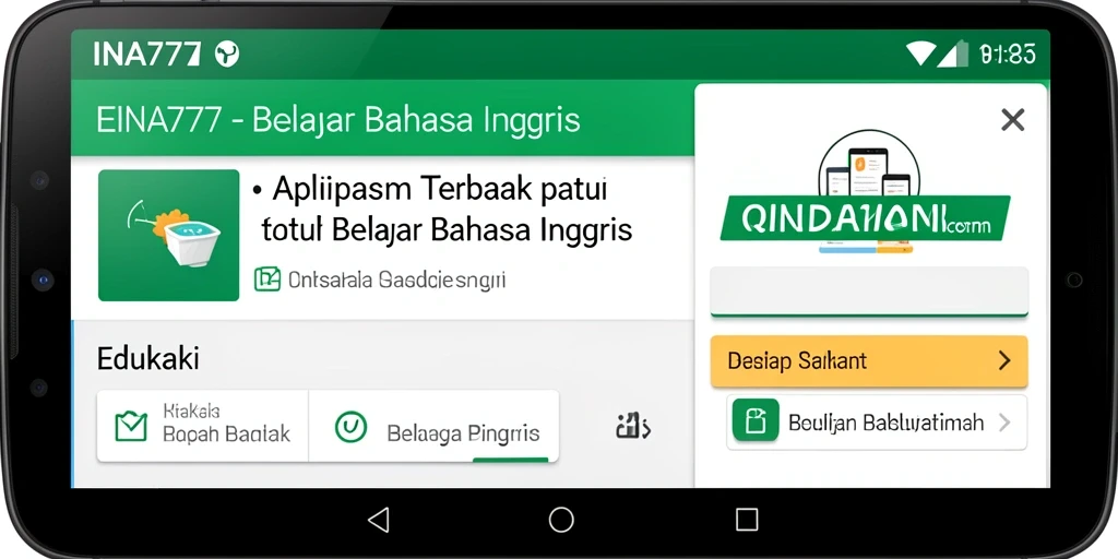 Tampilan antarmuka aplikasi Belajar Bahasa Inggris INA777 yang menarik.
