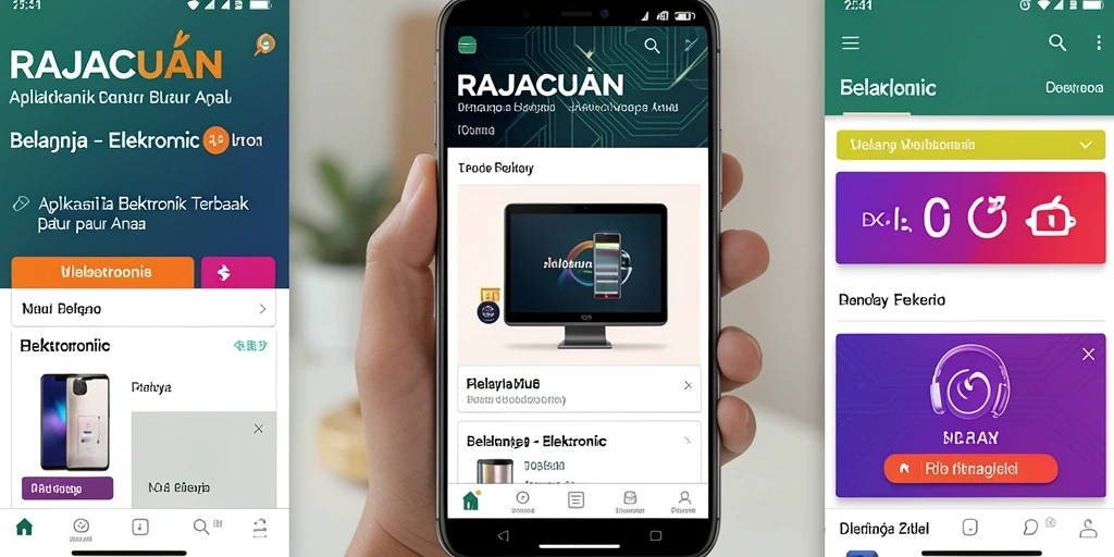 Tampilan utama aplikasi RAJACUAN dengan berbagai pilihan elektronik terkini.