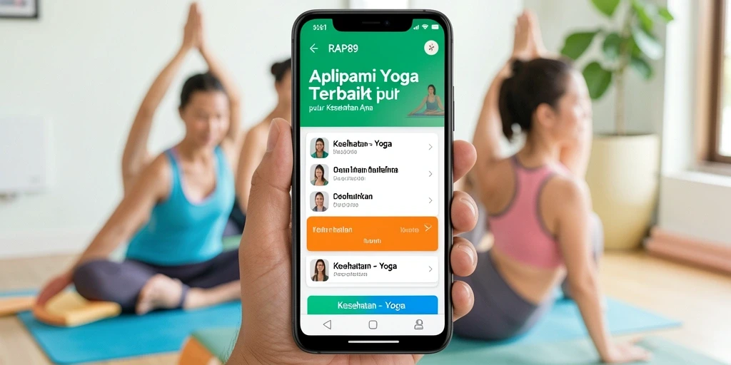 Antarmuka pengguna RAP89 yang menampilkan kelas yoga interaktif.